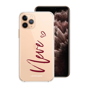 Personalised Burgundy Script Phone Case