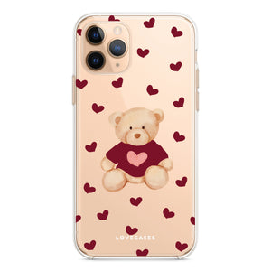 Burgundy Teddy Bear Phone Case