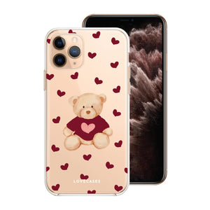 Burgundy Teddy Bear Phone Case