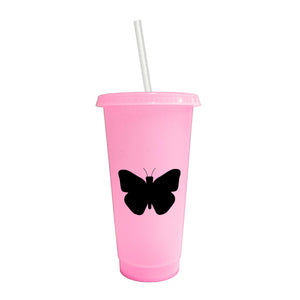 Butterfly Pink Tumbler Cup