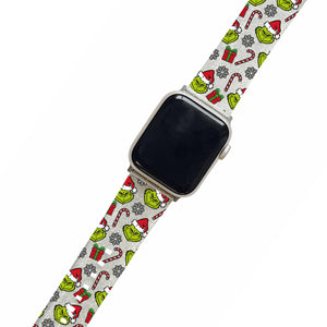 Grinchmas Clear Glitter Smartwatch Strap