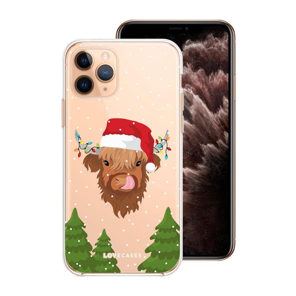 Santa Highland Cow Phone Case