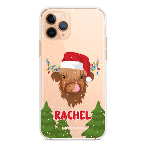 Personalised Santa Highland Cow Phone Case