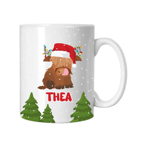 Personalised Santa Baby Highland Cow Mug