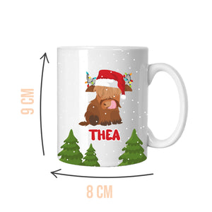 Personalised Santa Baby Highland Cow Mug