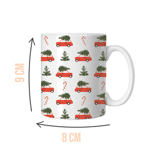 Red Christmas Tree Hunt Mug