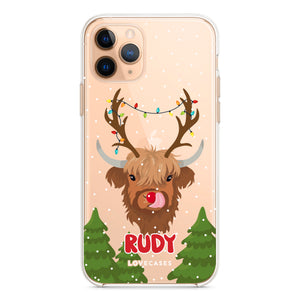 Personalised Reindeer Highland Cow Phone Case