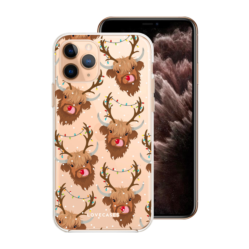 Rudy the Reindeer Highland Cow Phone Case