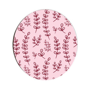 Burgundy Botanical Circle Coaster