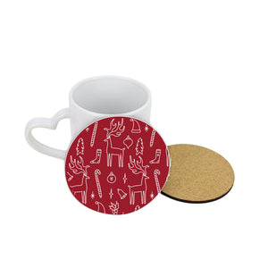 Deep Red Festive Season Circle Coaster