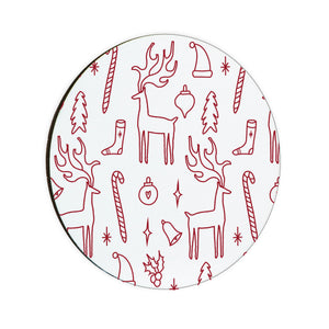 Red Festive Season Circle Coaster