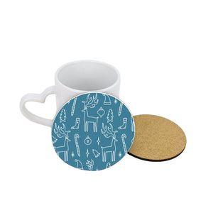 Deep Blue Festive Season Circle Coaster