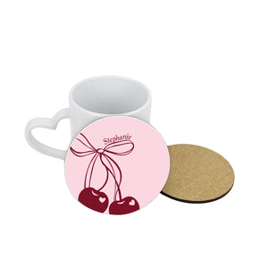 Personalised Cherry Coded Circle Coaster