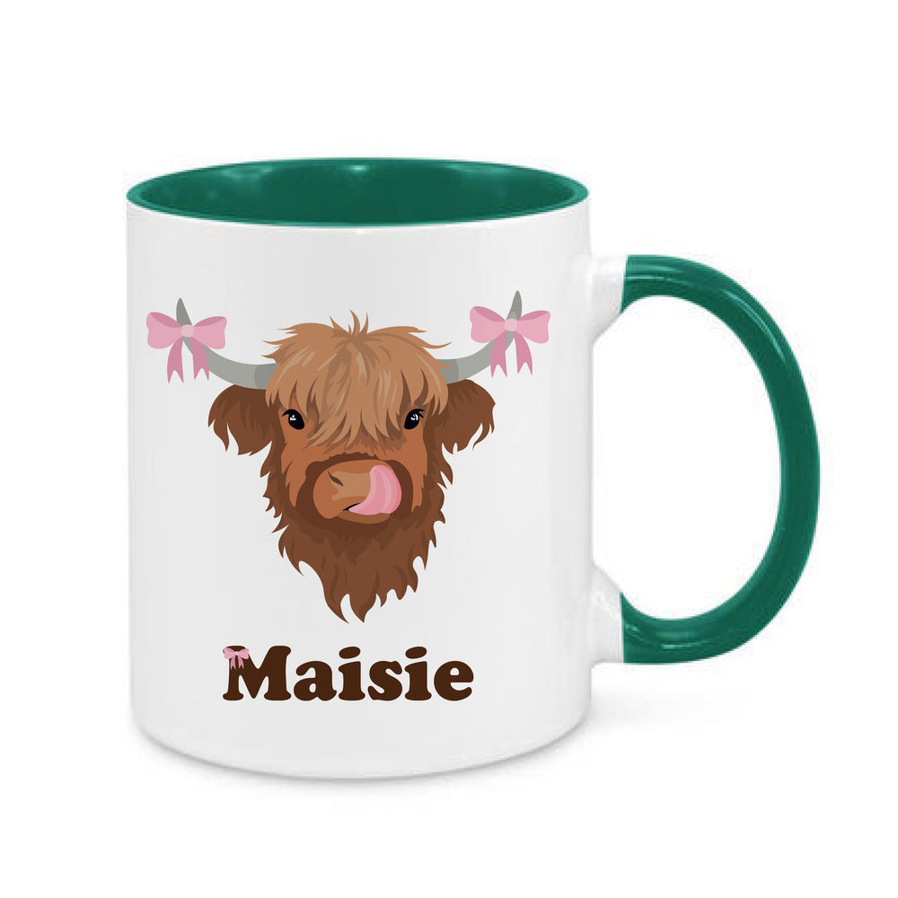 Personalised Coquette Highland Cow Mug