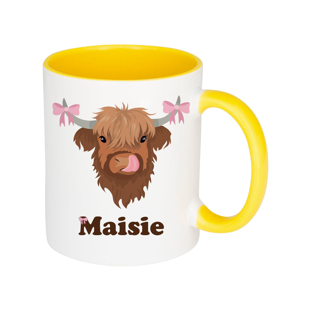 Personalised Coquette Highland Cow Mug