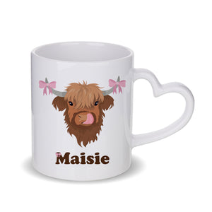 Personalised Coquette Highland Cow Mug