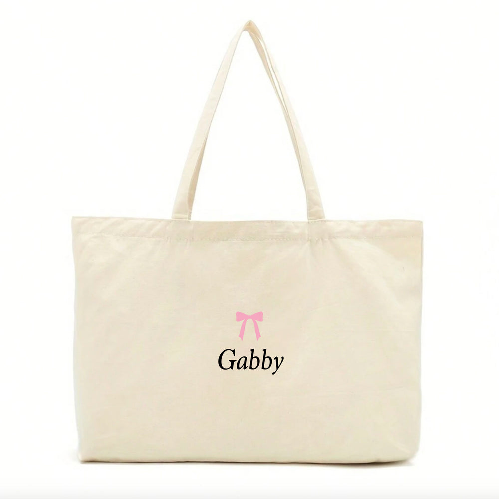 Personalised Bow Name Tote