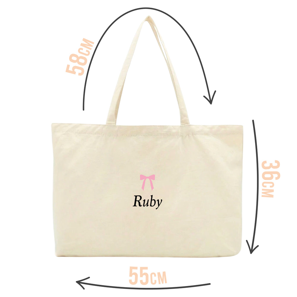 Personalised Bow Name Tote