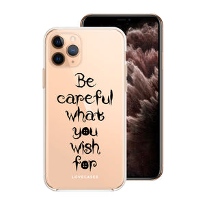 Black Be Careful What You Wish For Phone Case