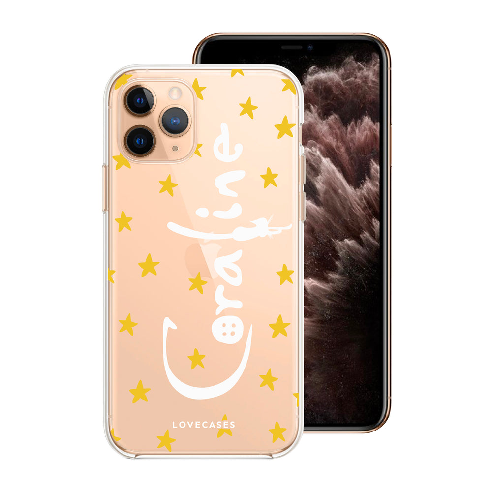 White Button Stars Phone Case