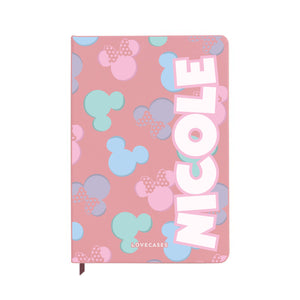 Personalised Pastel Mickey&Minnie Pink Notebook