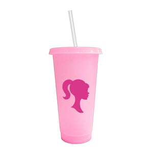 Doll Silhouette Pink Tumbler Cup