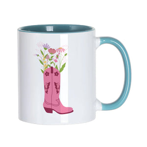 Floral Cowgirl Boot Mug