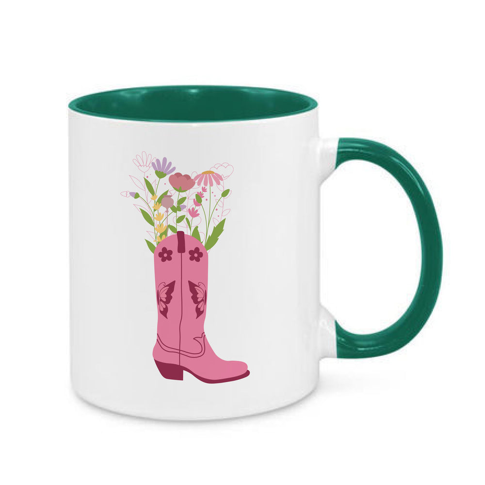 Floral Cowgirl Boot Mug