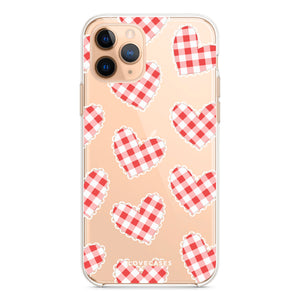 Red Gingham Hearts Phone Case