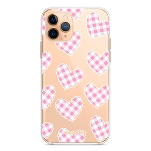 Pink Gingham Hearts Phone Case