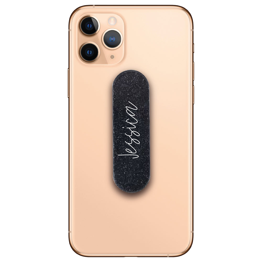 Personalised Handwritten Name Glitter Phone Loop