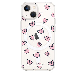 Scattered Hearts Clear MagSafe Case