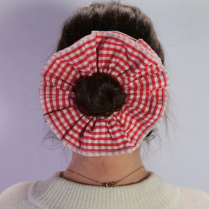 Red Gingham Scrunchie