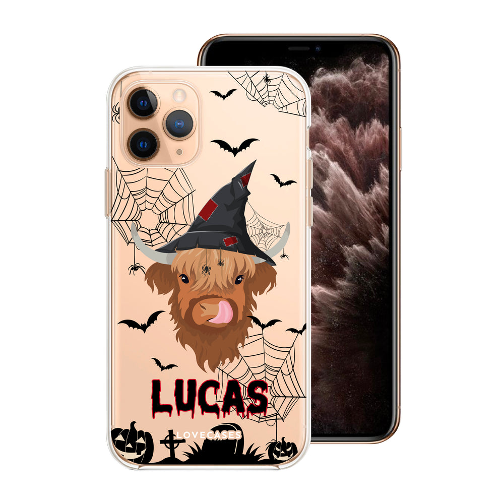 Personalised Halloween Highland Cow Phone Case