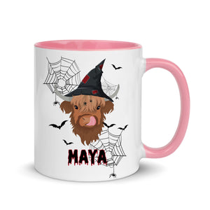 Personalised Halloween Highland Cow Mug