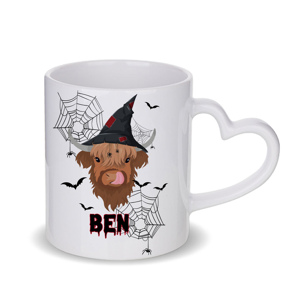 Personalised Halloween Highland Cow Mug