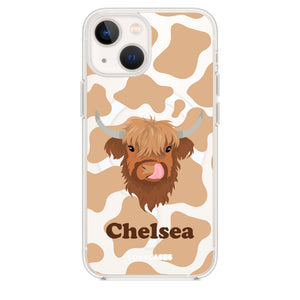 Personalised Highland Cow Clear Tough Case