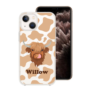 Personalised Highland Cow Clear Tough Case