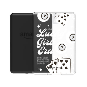 White Lucky Girl Kindle Case