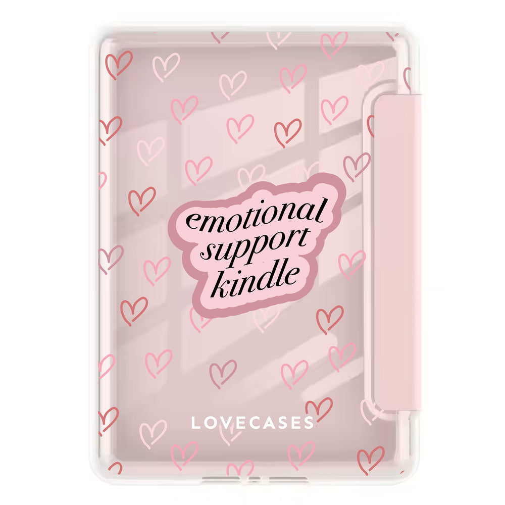 Pink Emotional Support Foldable Kindle Cover