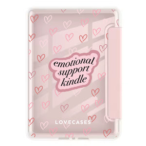 Pink Emotional Support Foldable Kindle Cover