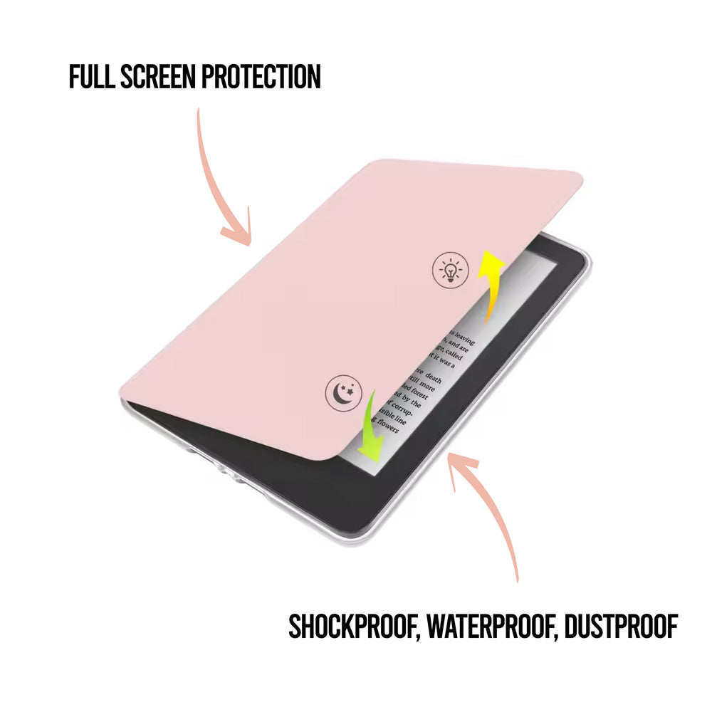 Pink Emotional Support Foldable Kindle Cover