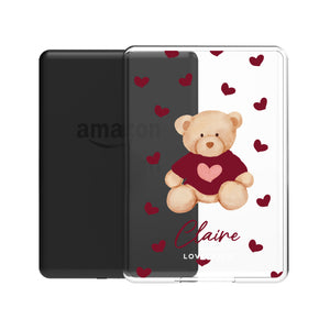 Personalised Burgundy Teddy Bear Kindle Case