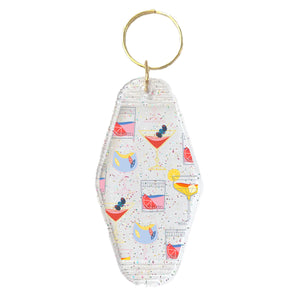 Retro Cocktails Motel Keyring