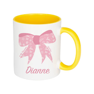 Personalised Pink Christmas Bow Mug