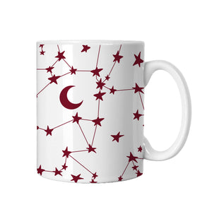 Burgundy Stars & Moons Mug