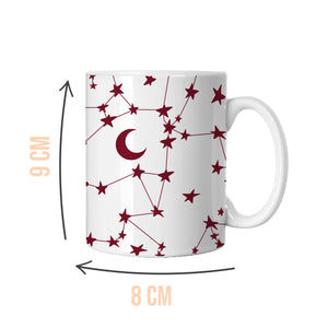 Burgundy Stars & Moons Mug