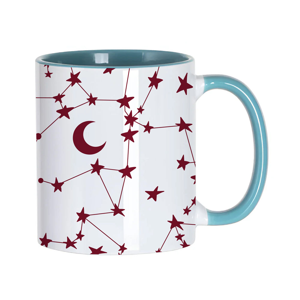 Burgundy Stars & Moons Mug