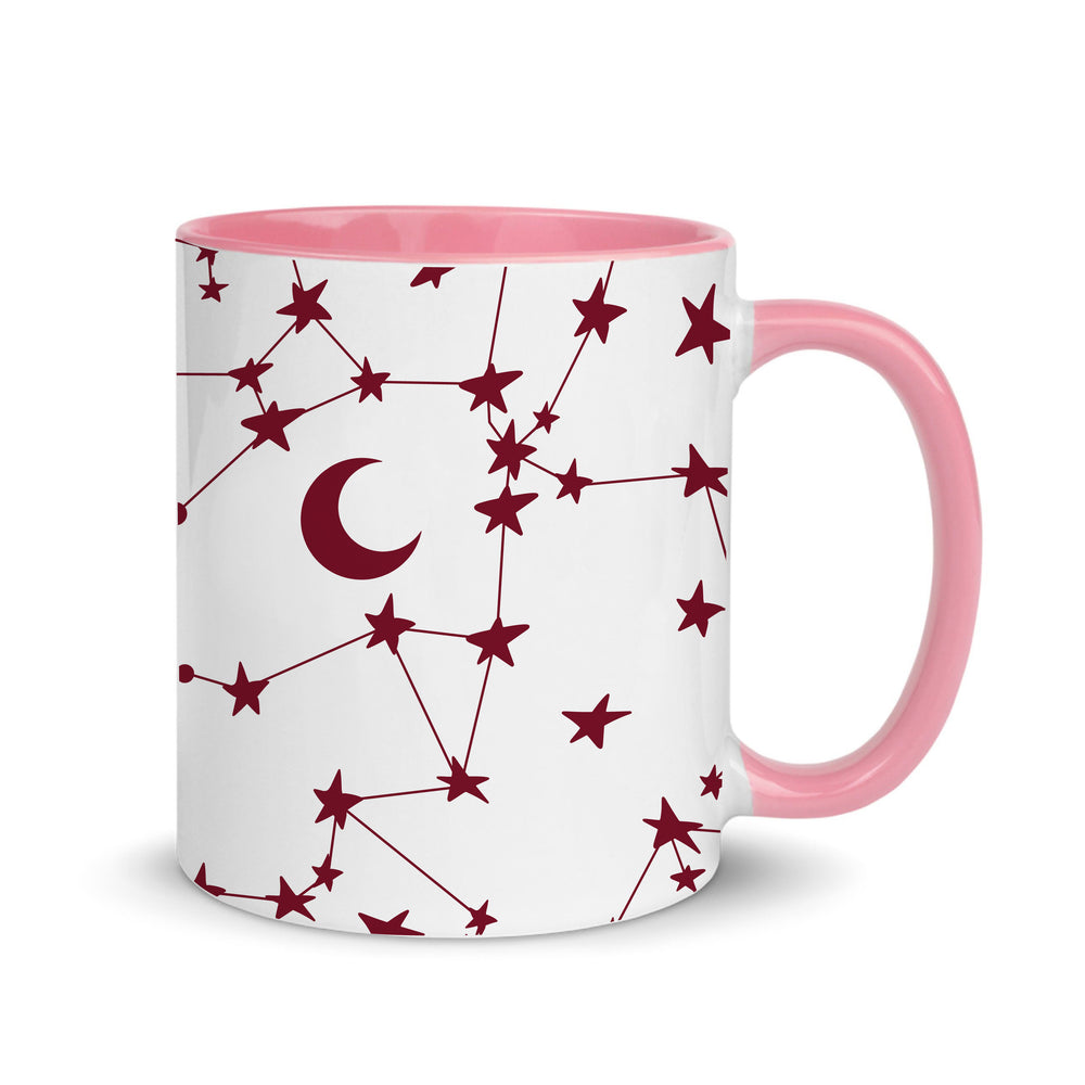 Burgundy Stars & Moons Mug