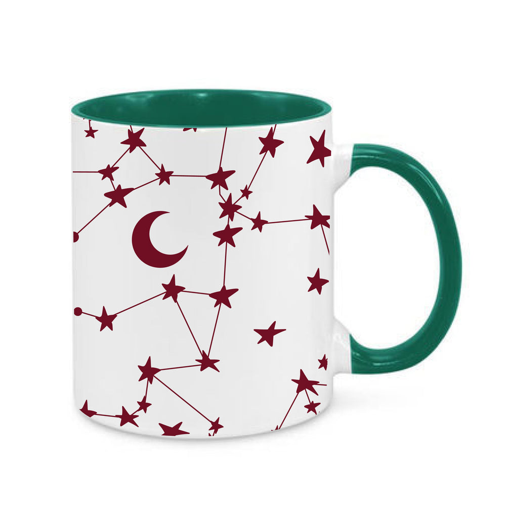 Burgundy Stars & Moons Mug